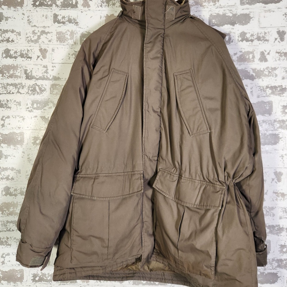 Cabelas Premier‎ Northern Goose Down Parka Womens XL Brown Fur Hood Winter Coat